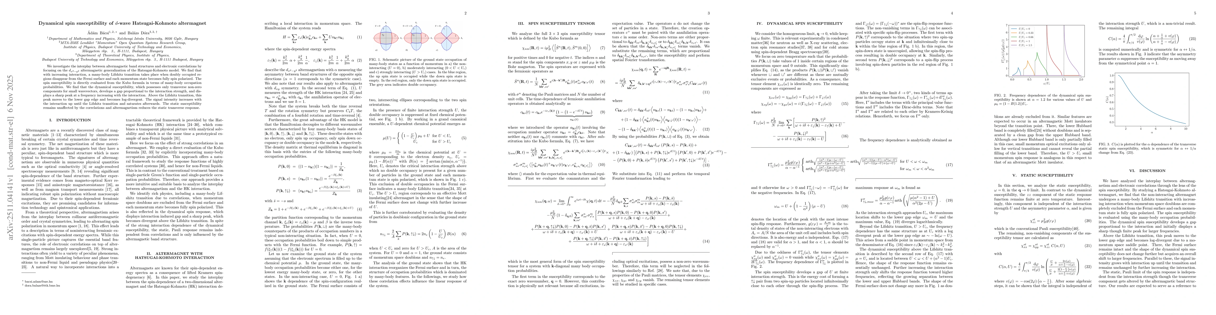 Thumbnail for Dynamical spin susceptibility of $d$-wave Hatsugai-Kohmoto altermagnet