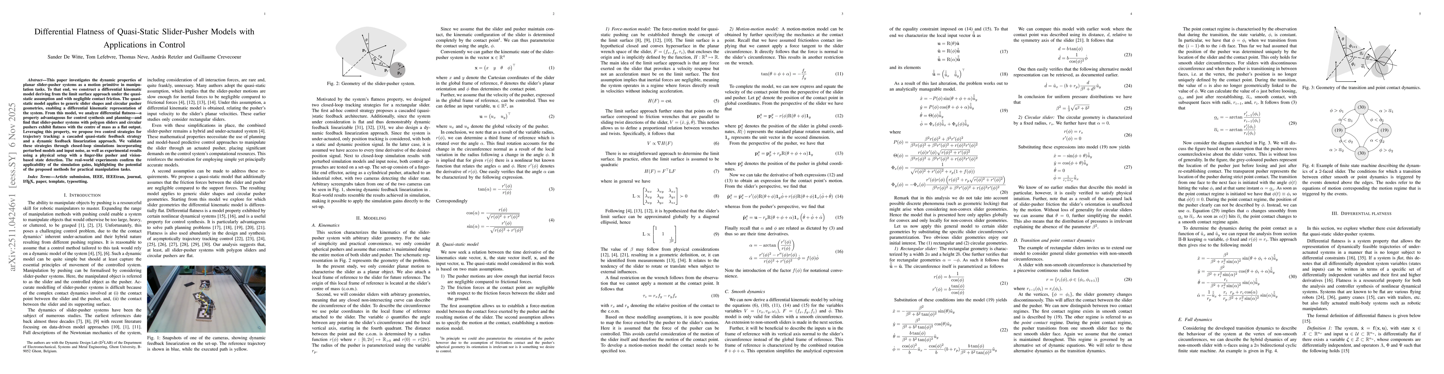 Thumbnail for Differential Flatness of Quasi-Static Slider-Pusher Models with Applications in Control
