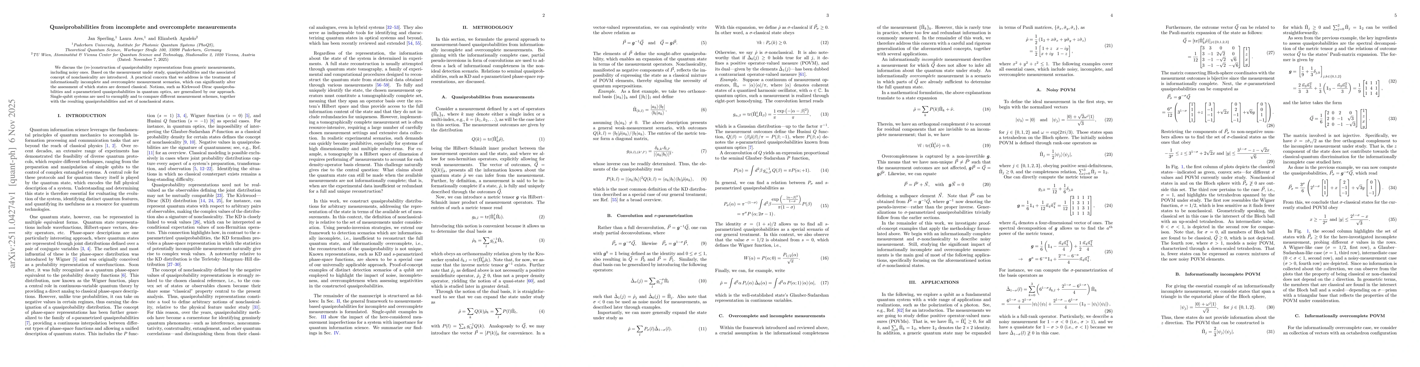 Thumbnail for Quasiprobabilities from incomplete and overcomplete measurements