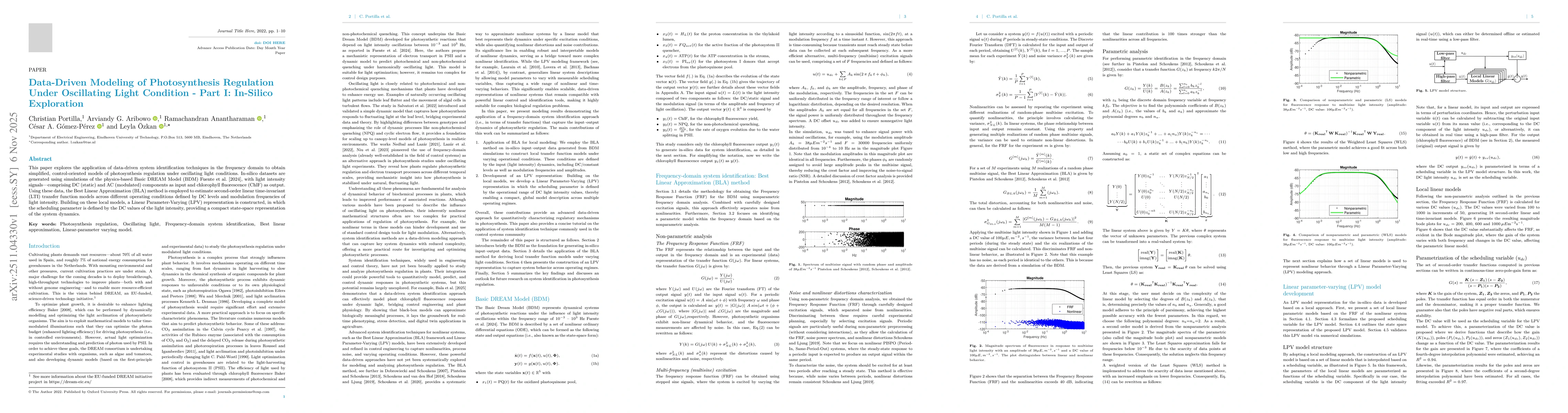 Thumbnail for Data-Driven Modeling of Photosynthesis Regulation Under Oscillating Light Condition - Part I: In-Silico Exploration