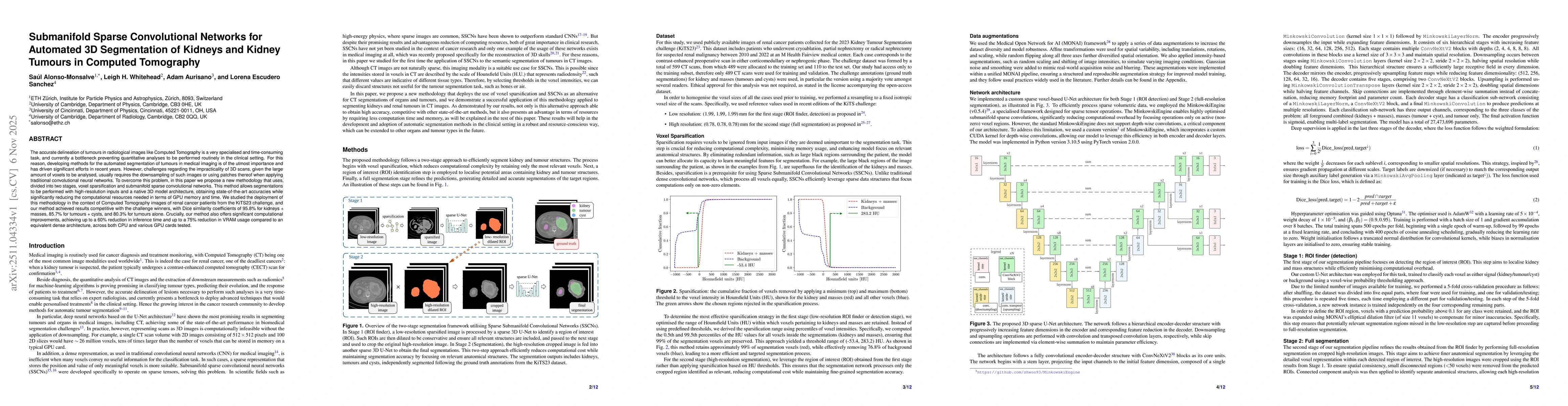 Thumbnail for Submanifold Sparse Convolutional Networks for Automated 3D Segmentation of Kidneys and Kidney Tumours in Computed Tomography