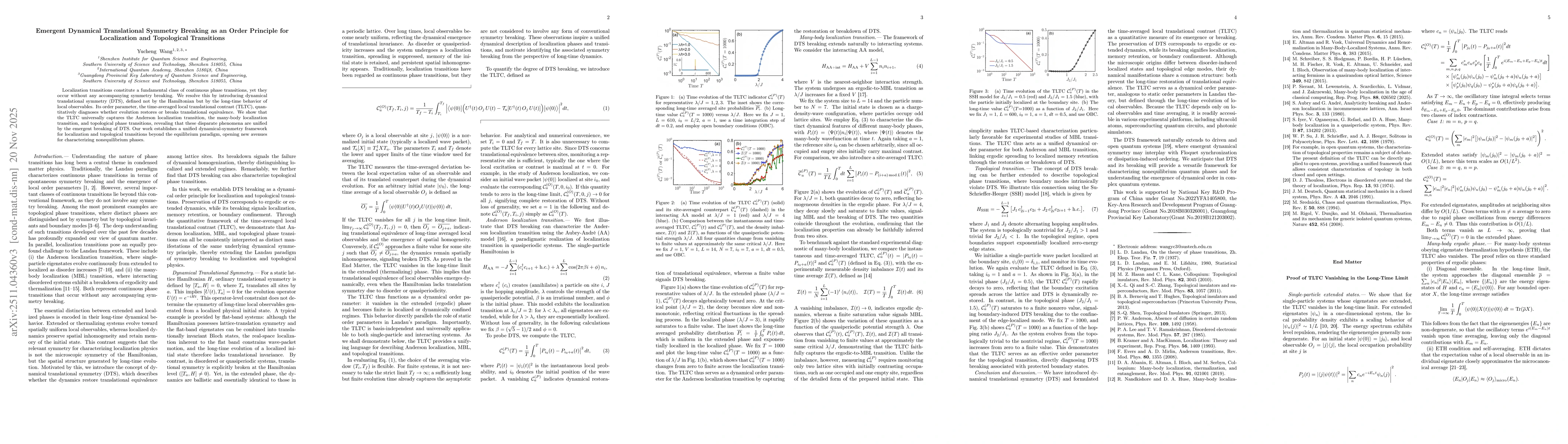 Thumbnail for Emergent Dynamical Translational Symmetry Breaking as an Order Principle for Localization and Topological Transitions