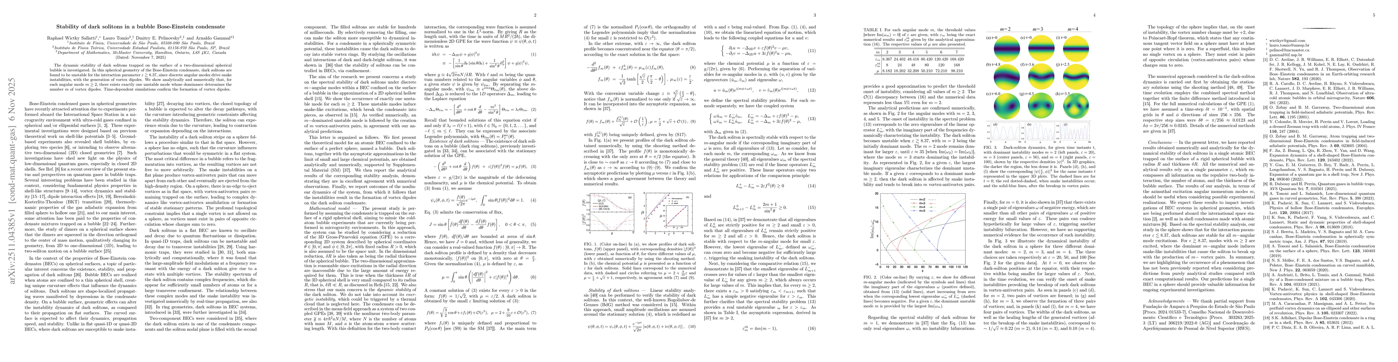 Thumbnail for Stability of dark solitons in a bubble Bose-Einstein condensate