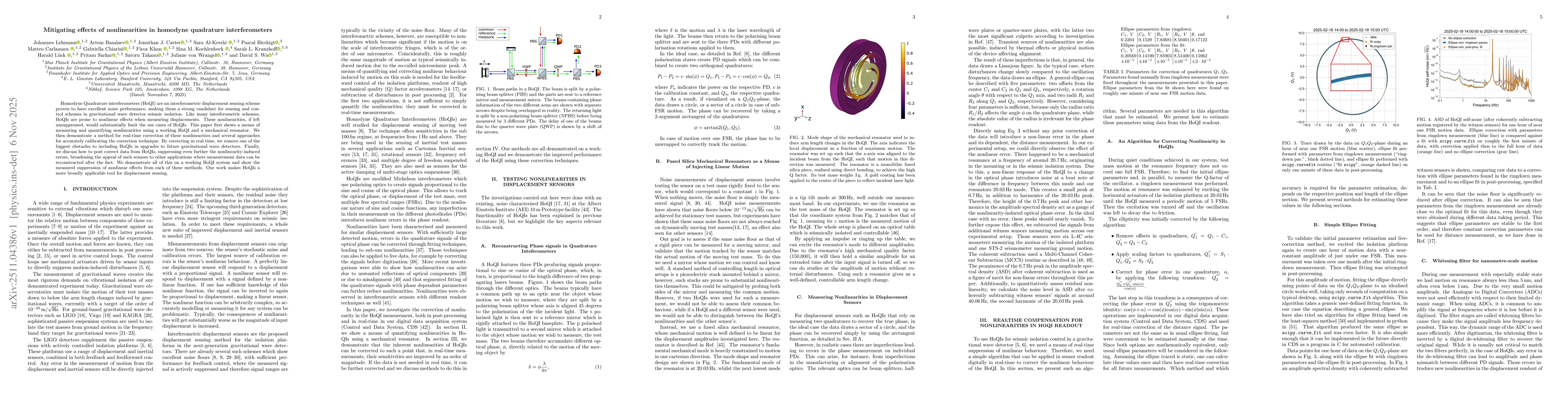 Thumbnail for Mitigating effects of nonlinearities in homodyne quadrature interferometers