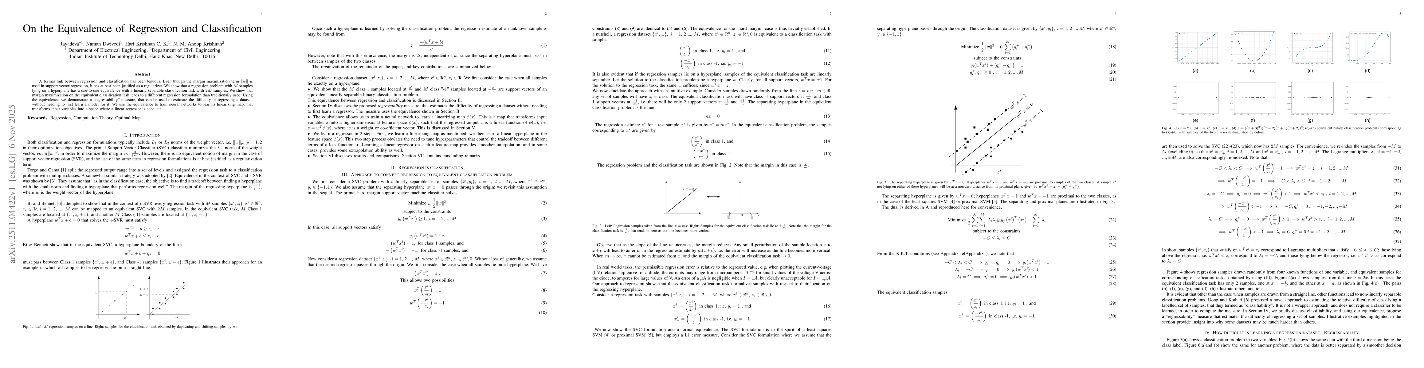 Thumbnail for On the Equivalence of Regression and Classification