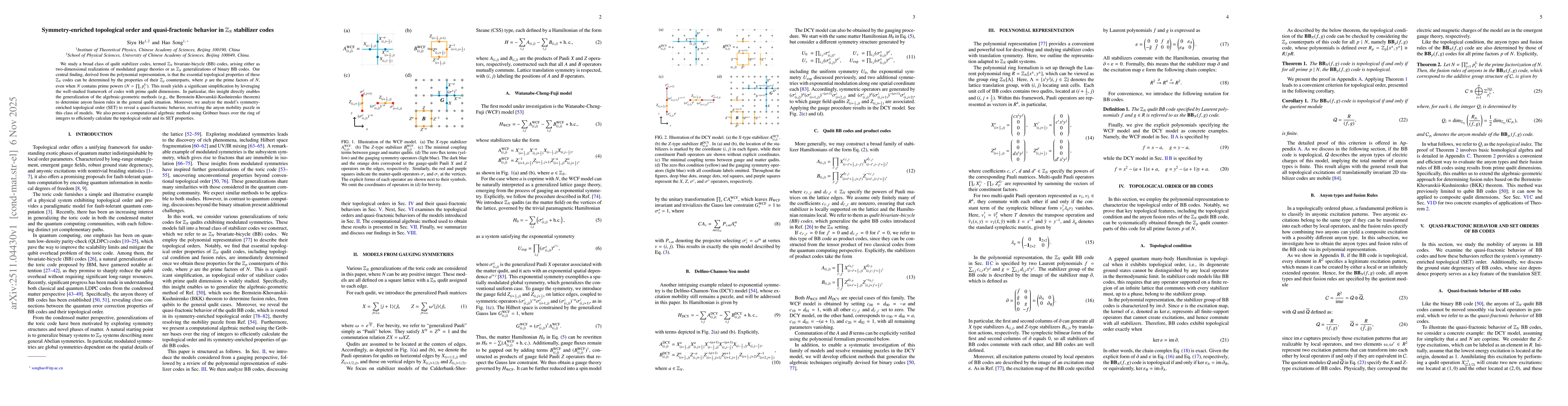 Thumbnail for Symmetry-enriched topological order and quasi-fractonic behavior in $\mathbb{Z}_N$ stabilizer codes