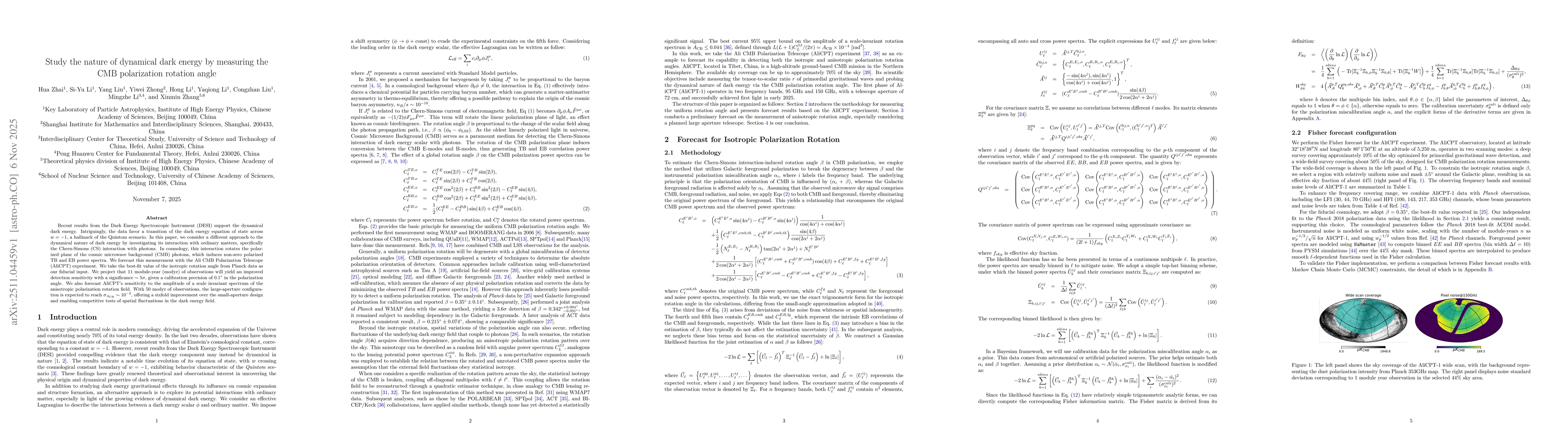Thumbnail for Study the nature of dynamical dark energy by measuring the CMB polarization rotation angle