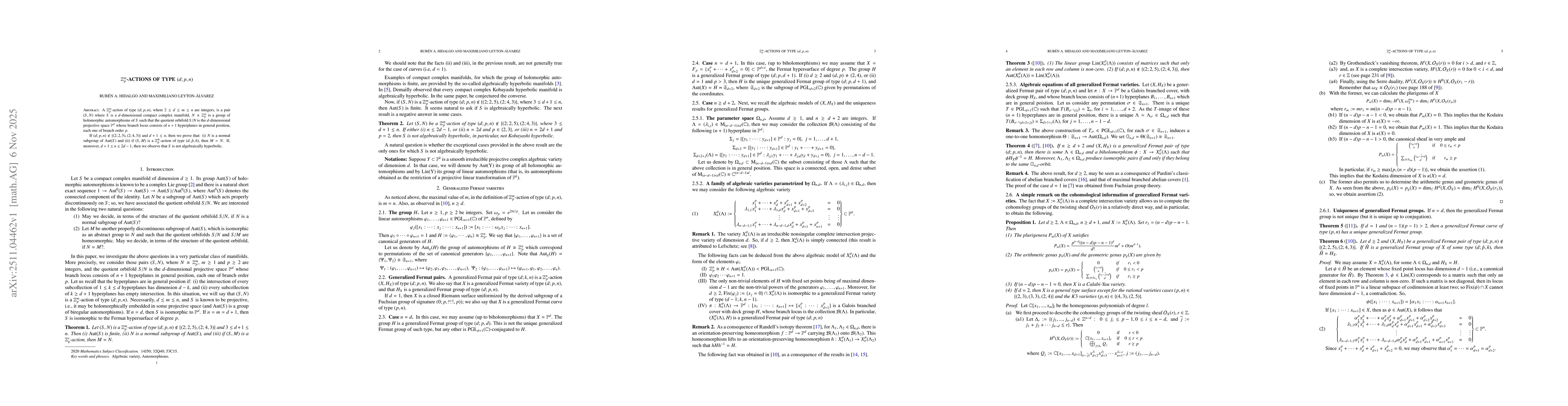 Thumbnail for ${\mathbb Z}_{p}^{m}$-actions of type $(d;p,n)$