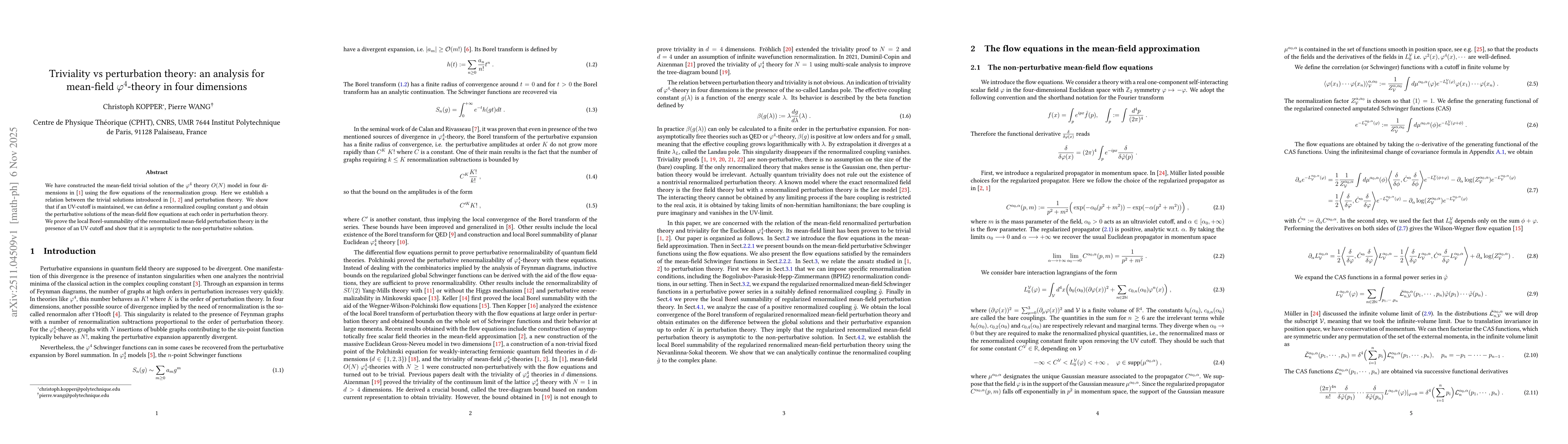 Thumbnail for Triviality vs perturbation theory: an analysis for mean-field $\varphi^4$-theory in four dimensions