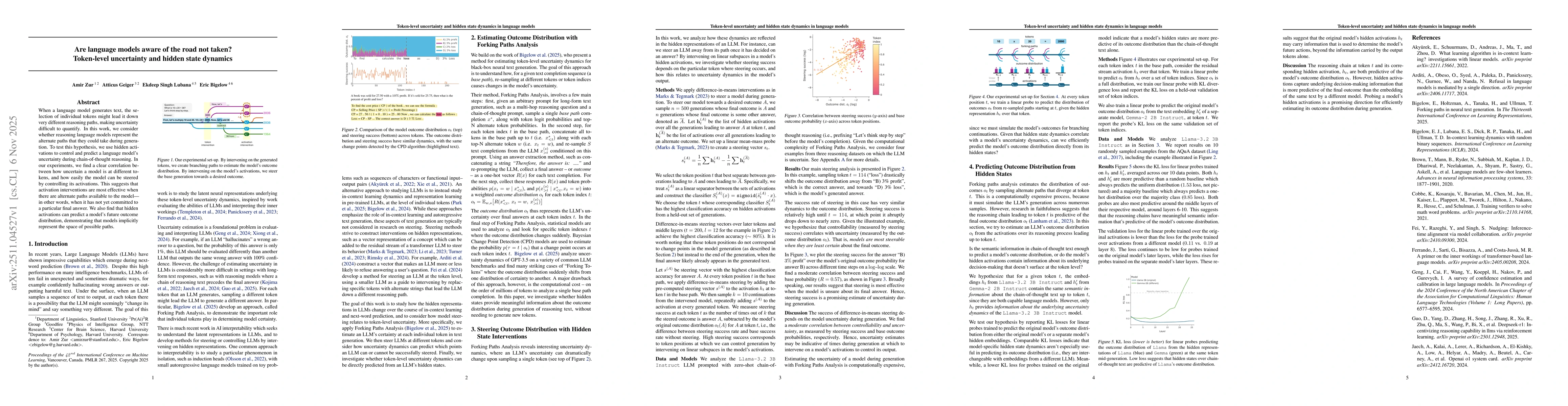 Thumbnail for Are language models aware of the road not taken? Token-level uncertainty and hidden state dynamics