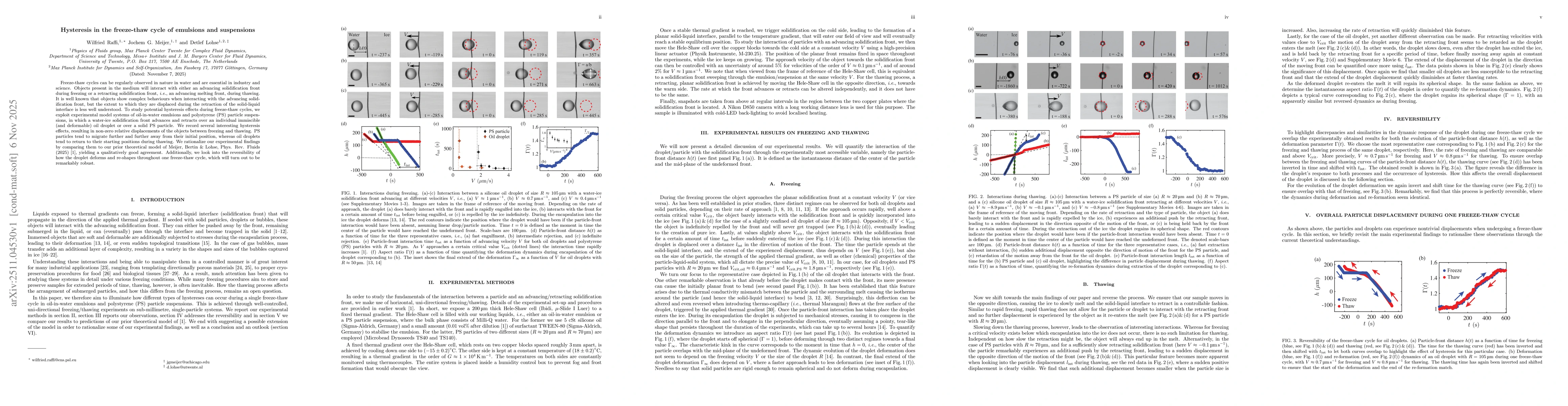 Thumbnail for Hysteresis in the freeze-thaw cycle of emulsions and suspensions