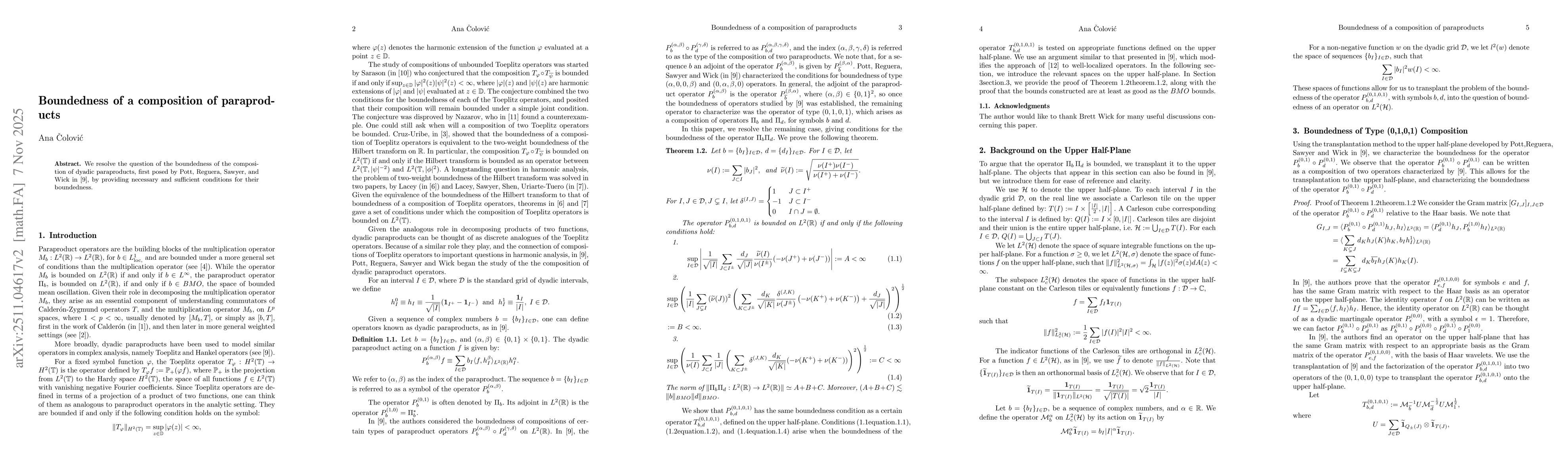 Thumbnail for Boundedness of a composition of dyadic paraproducts