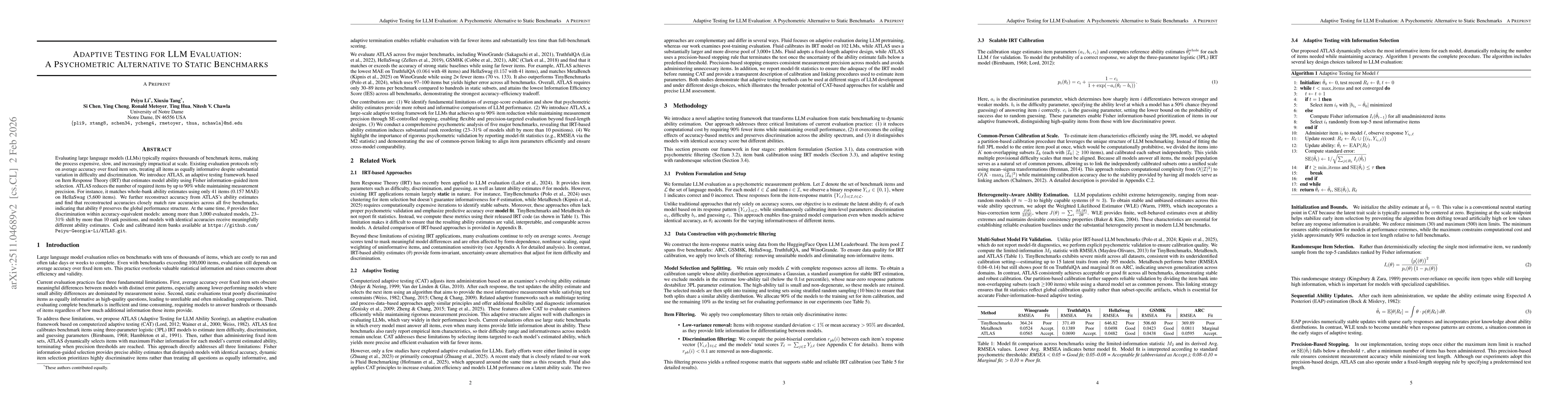 Thumbnail for Adaptive Testing for LLM Evaluation: A Psychometric Alternative to Static Benchmarks