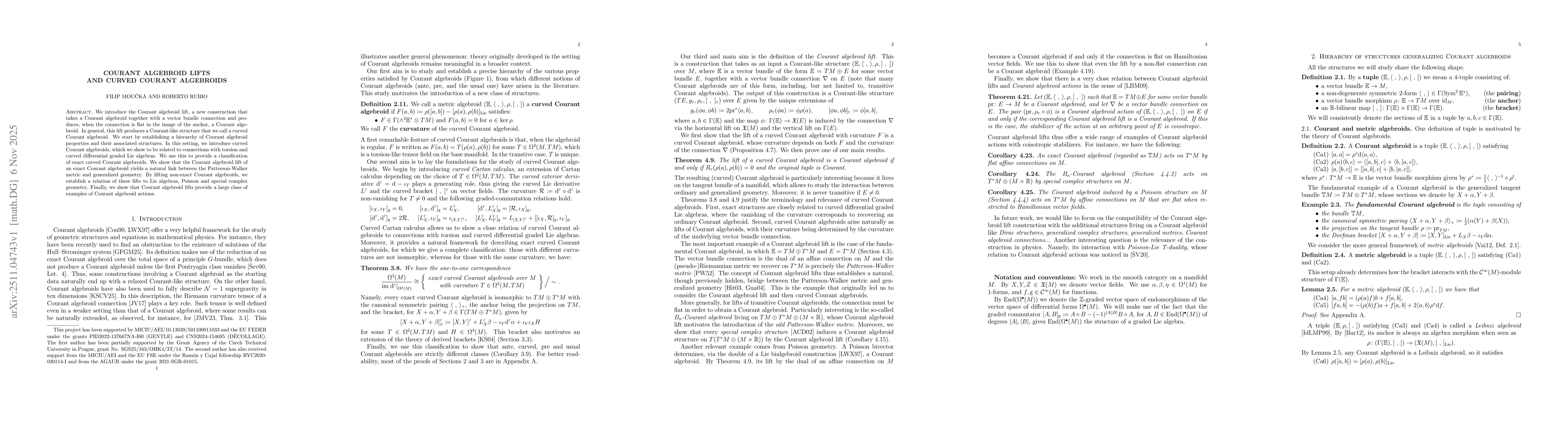 Thumbnail for Courant algebroid lifts and curved Courant algebroids