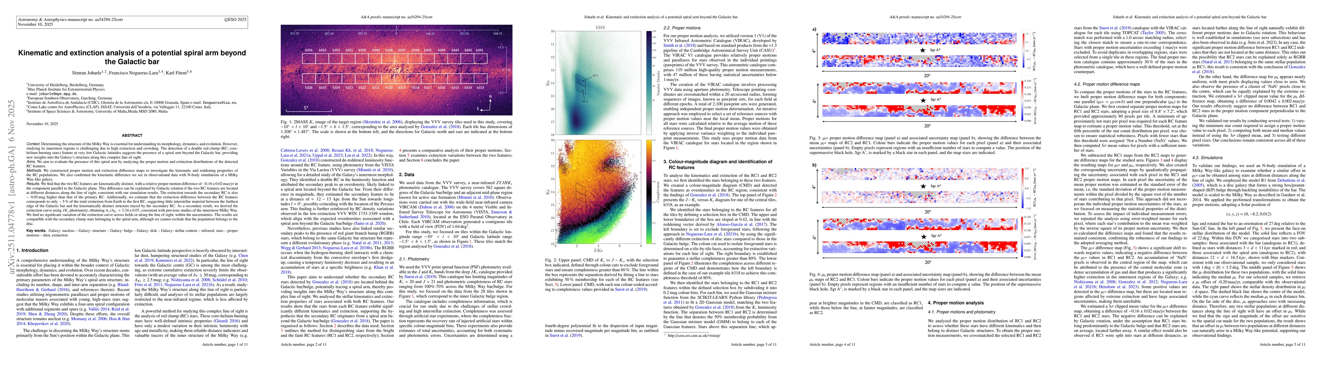 Thumbnail for Kinematic and extinction analysis of a potential spiral arm beyond the Galactic bar
