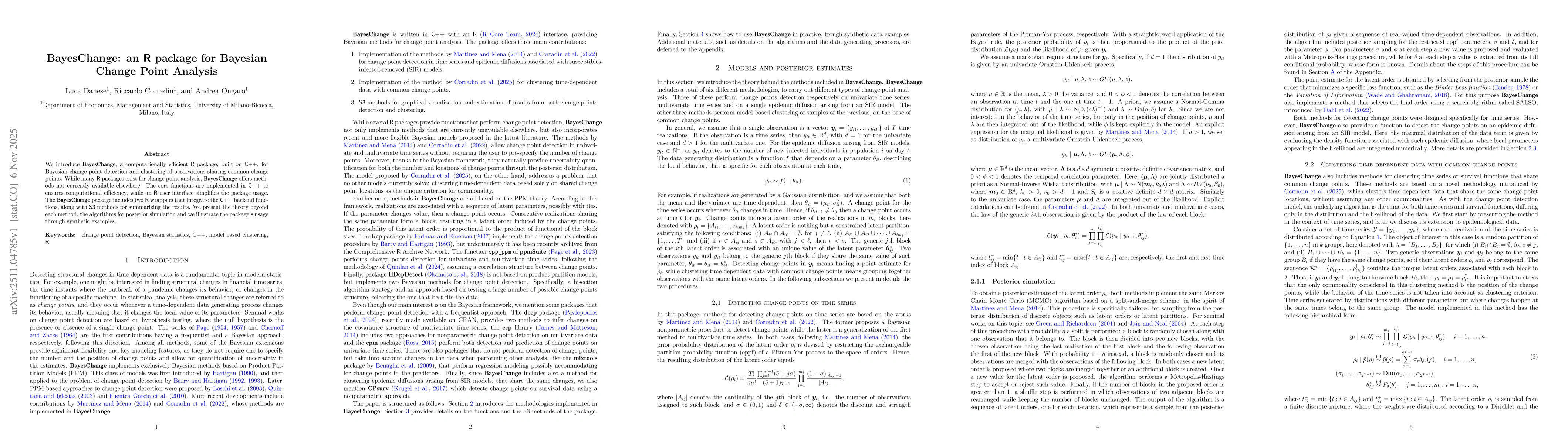 Thumbnail for BayesChange: an R package for Bayesian Change Point Analysis