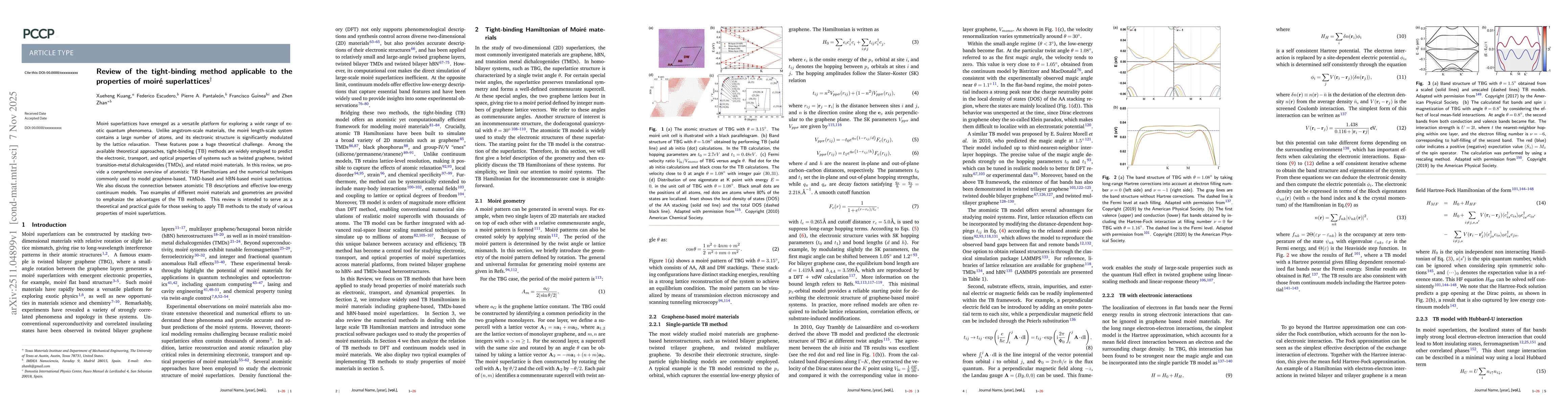 Thumbnail for Review of the tight-binding method applicable to the properties of moiré superlattices