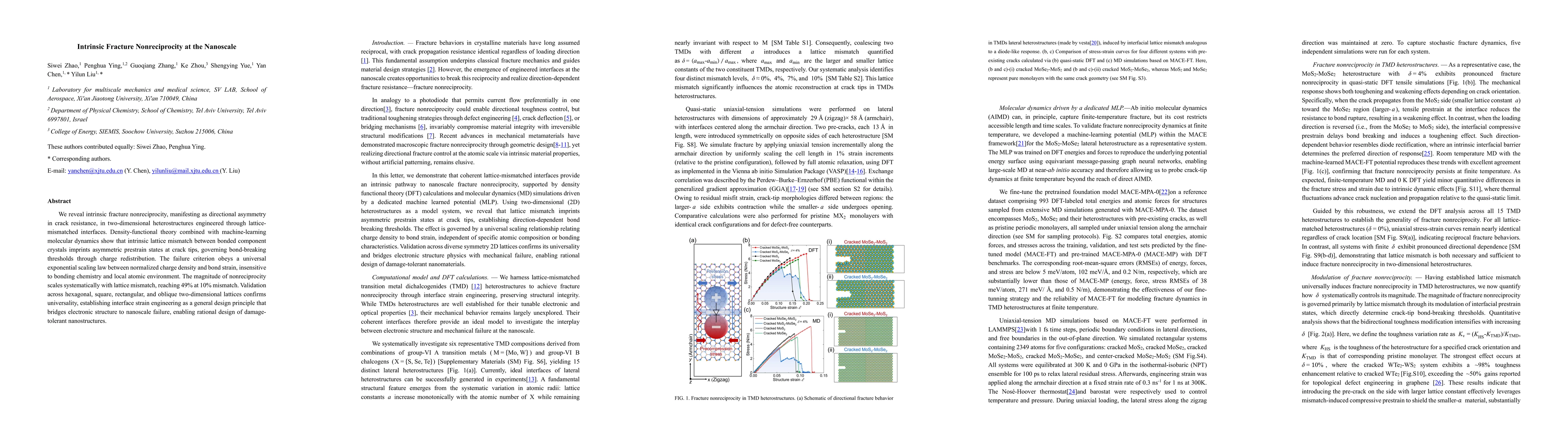 Thumbnail for Intrinsic Fracture Nonreciprocity at the Nanoscale