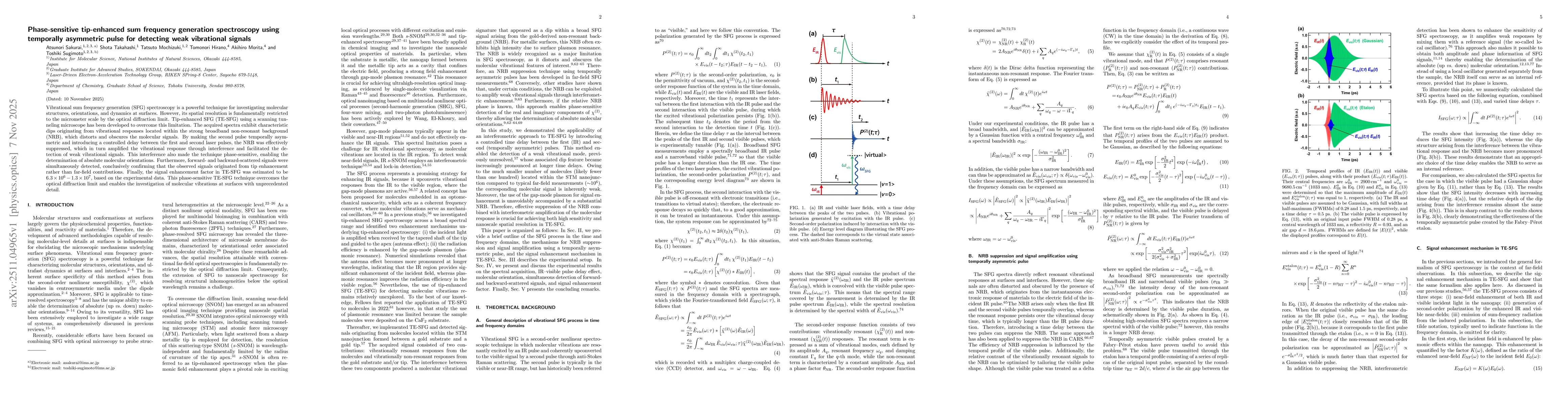 Thumbnail for Phase-sensitive tip-enhanced sum frequency generation spectroscopy using temporally asymmetric pulse for detecting weak vibrational signals
