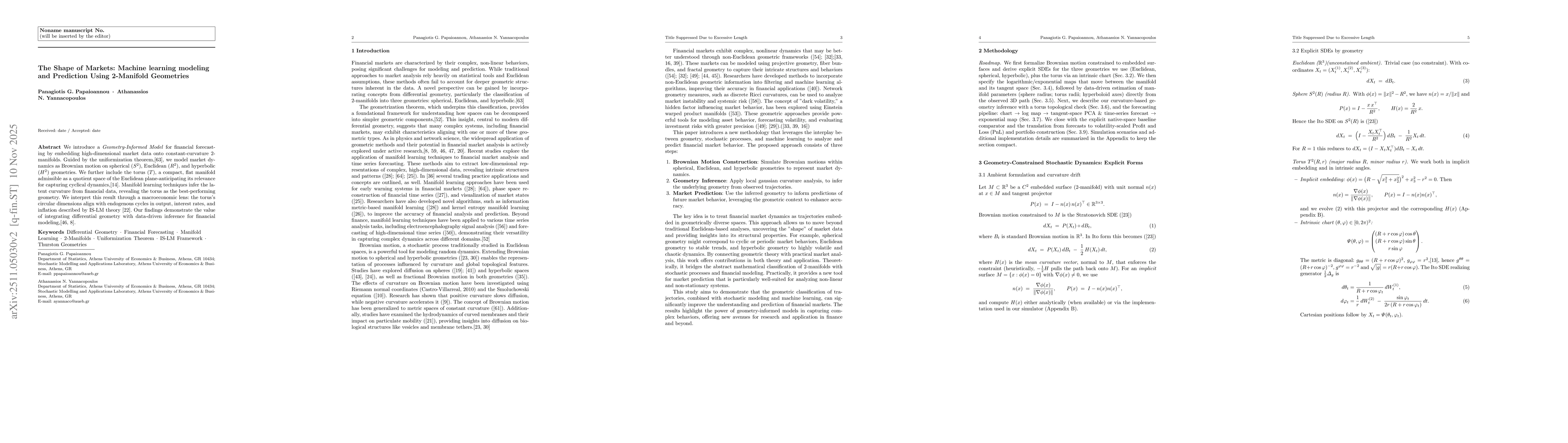 Thumbnail for The Shape of Markets: Machine learning modeling and Prediction Using 2-Manifold Geometries