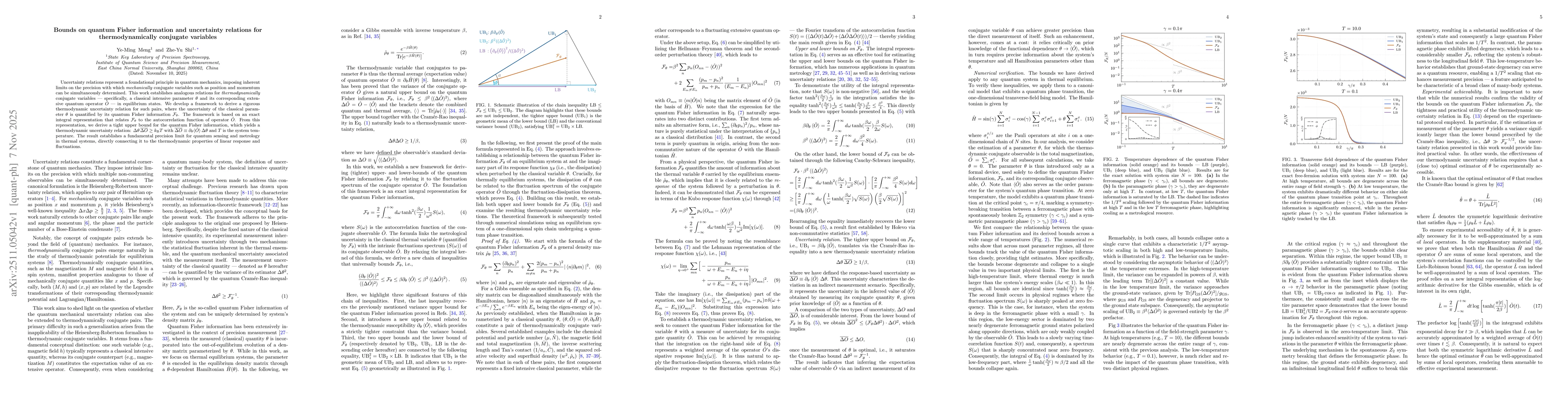 Thumbnail for Bounds on quantum Fisher information and uncertainty relations for thermodynamically conjugate variables