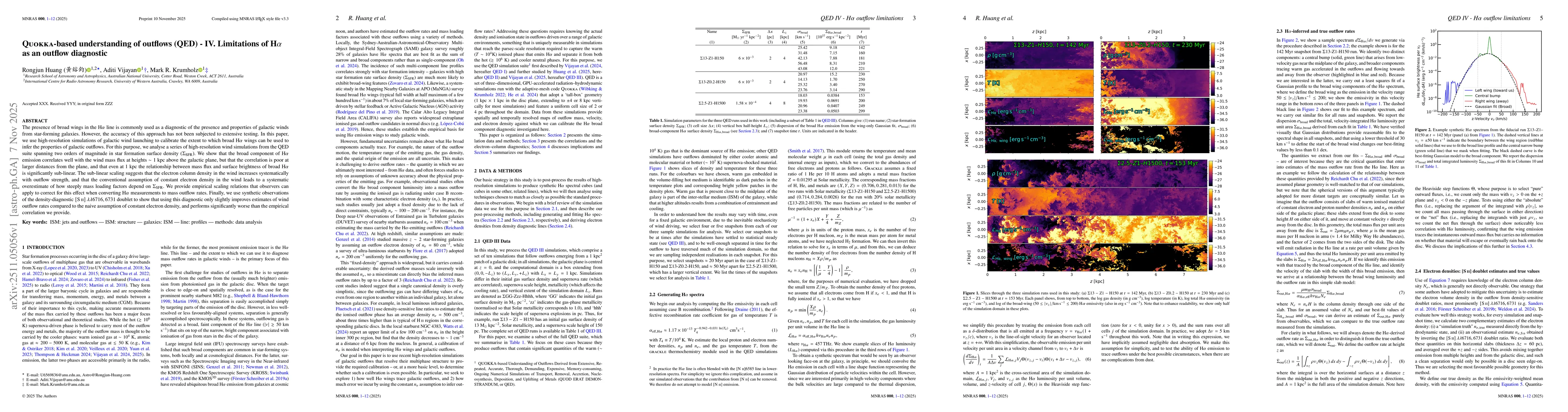 Thumbnail for Quokka-based understanding of outflows (QED) - IV. Limitations of H$α$ as an outflow diagnostic