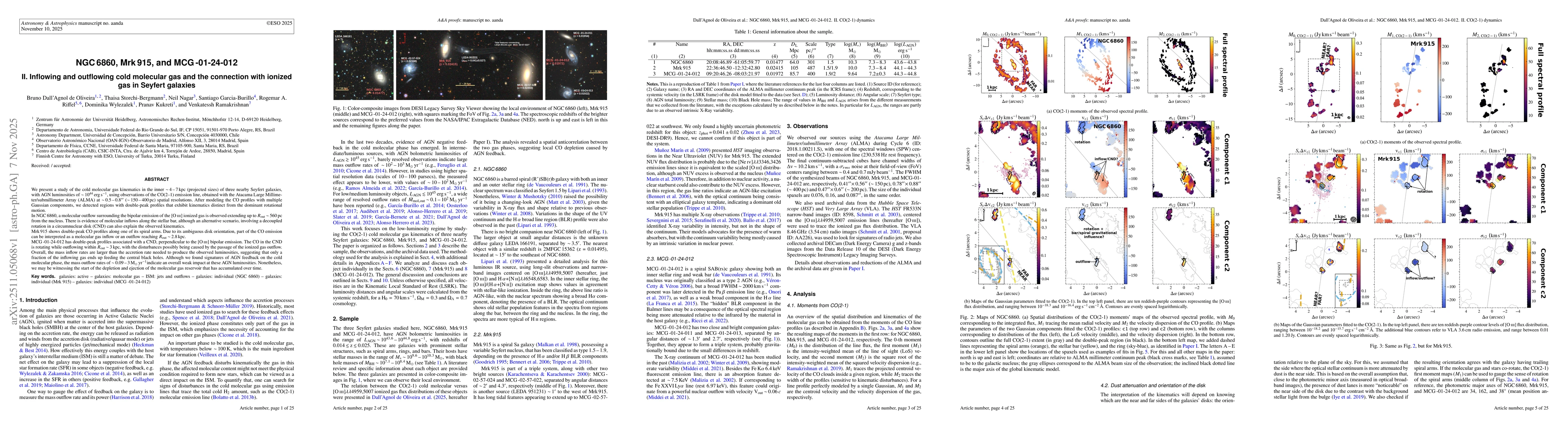 Thumbnail for NGC 6860, Mrk 915, and MCG -01-24-012. II. Inflowing and outflowing cold molecular gas and the connection with ionized gas in Seyfert galaxies