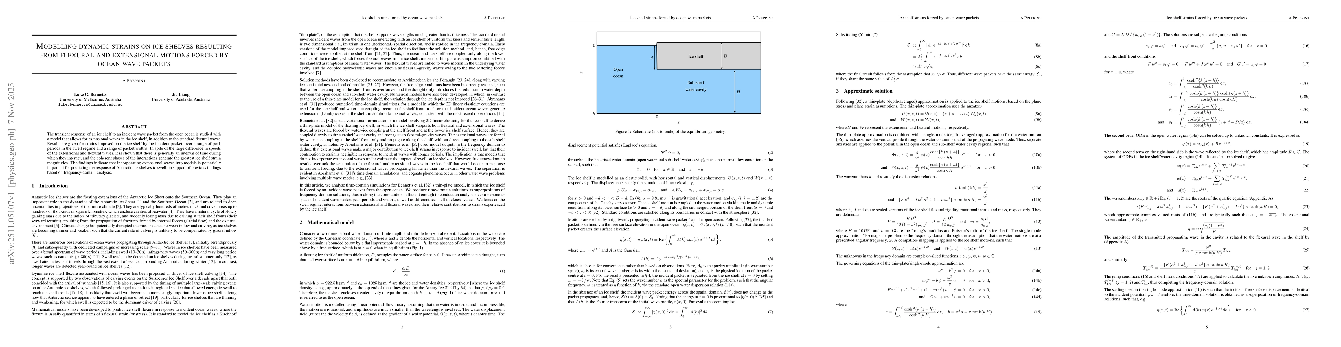 Thumbnail for Modelling dynamic strains on ice shelves resulting from flexural and extensional motions forced by ocean wave packets