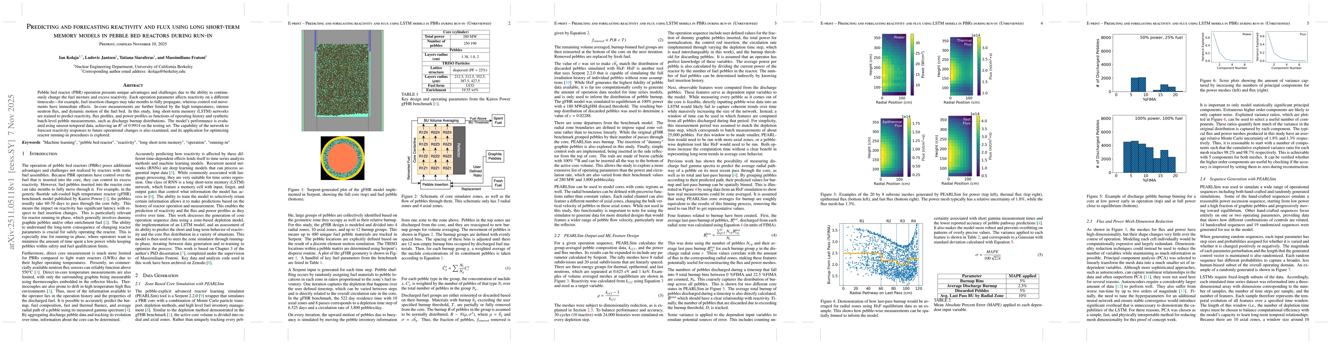 Thumbnail for Predicting and forecasting reactivity and flux using long short-term memory models in pebble bed reactors during run-in