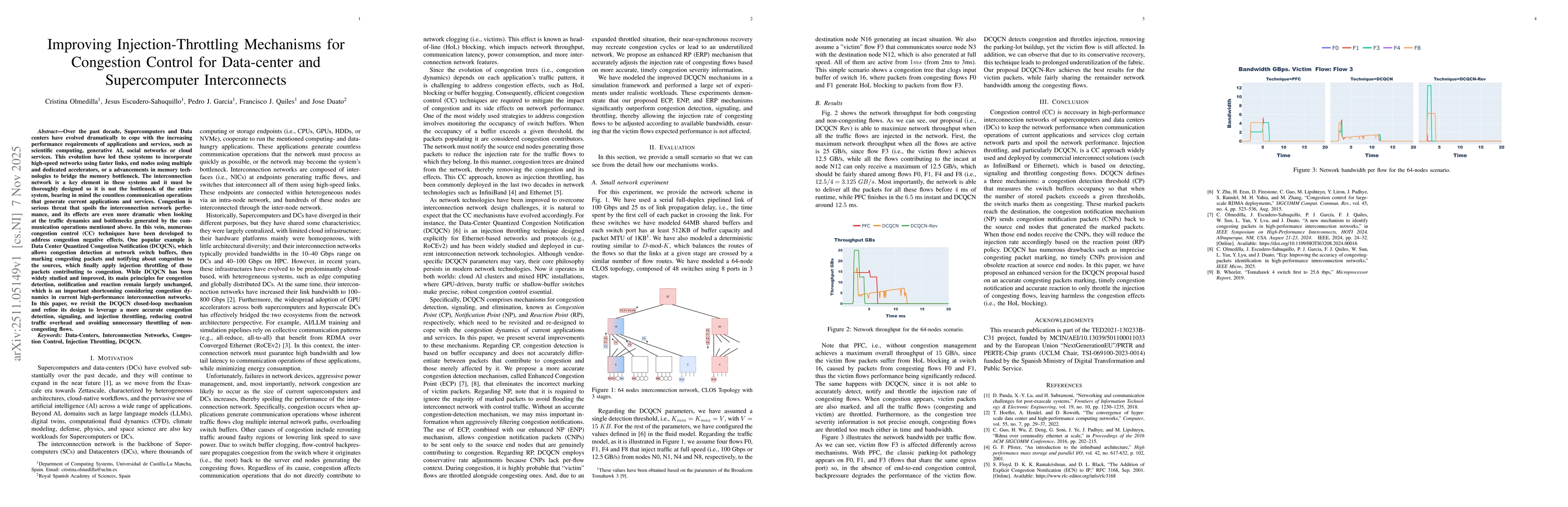 Thumbnail for Improving Injection-Throttling Mechanisms for Congestion Control for Data-center and Supercomputer Interconnects