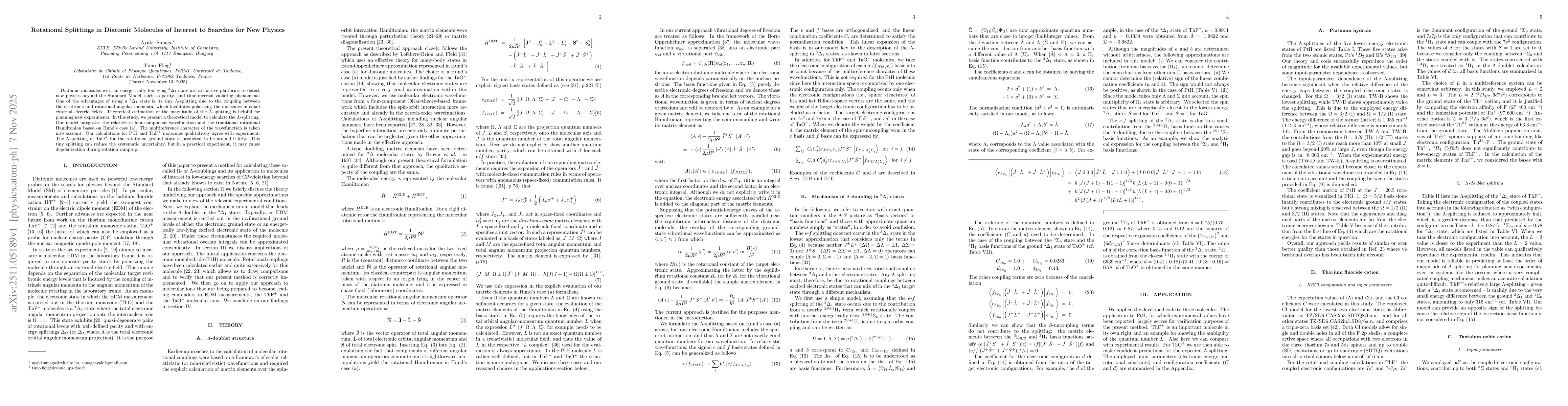 Thumbnail for Rotational Splittings in Diatomic Molecules of Interest to Searches for New Physics