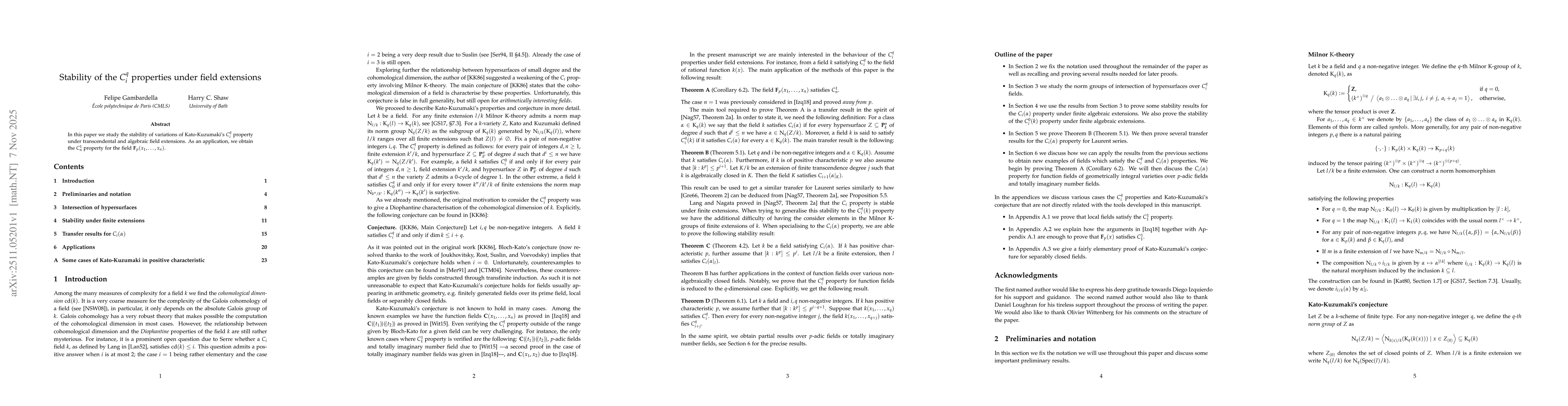 Thumbnail for Stability of the $C^q_i$ properties under field extensions