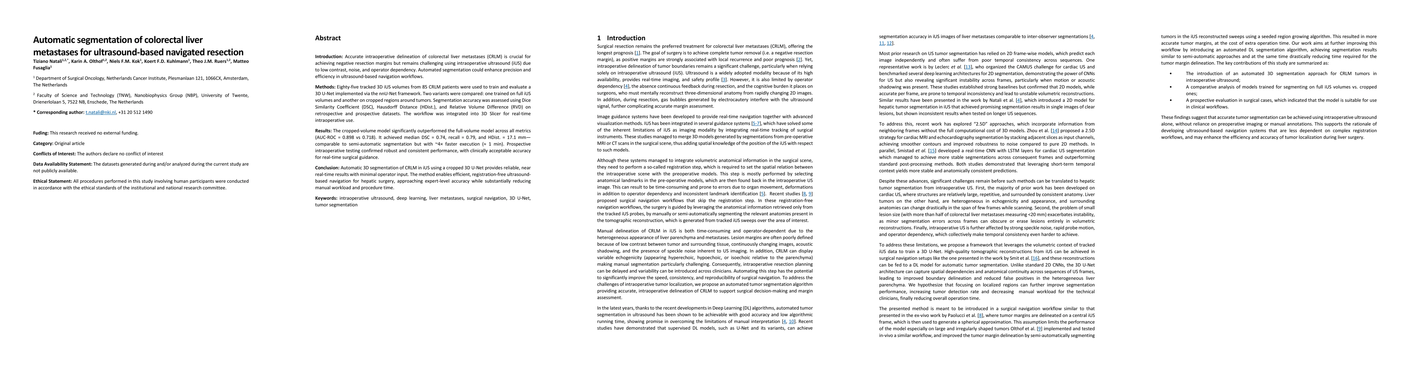 Thumbnail for Automatic segmentation of colorectal liver metastases for ultrasound-based navigated resection