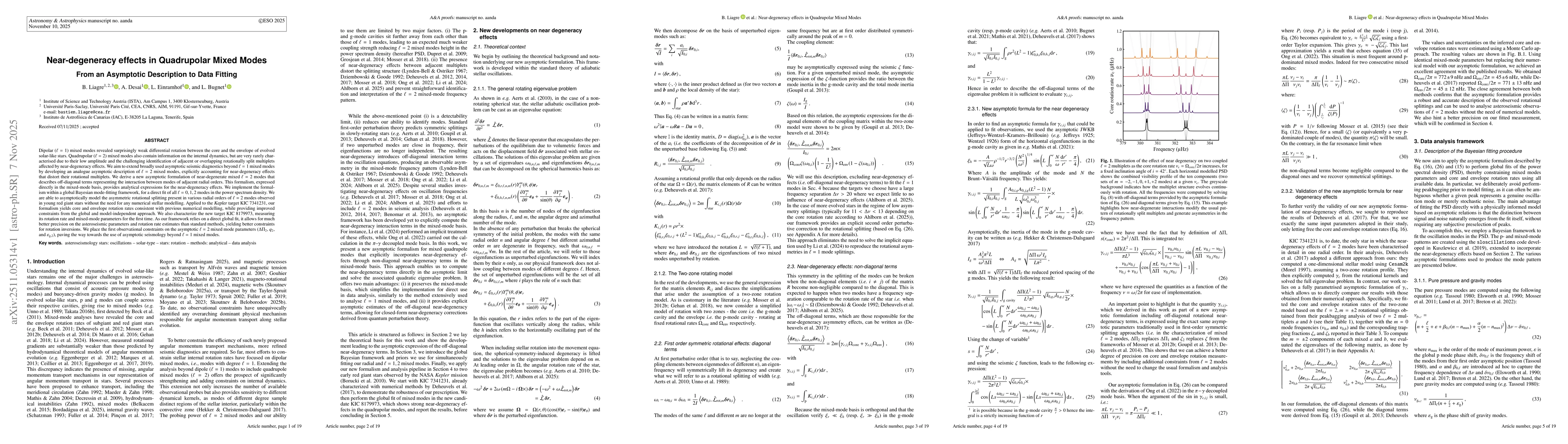 Thumbnail for Near-degeneracy effects in Quadrupolar Mixed Modes. From an Asymptotic Description to Data Fitting