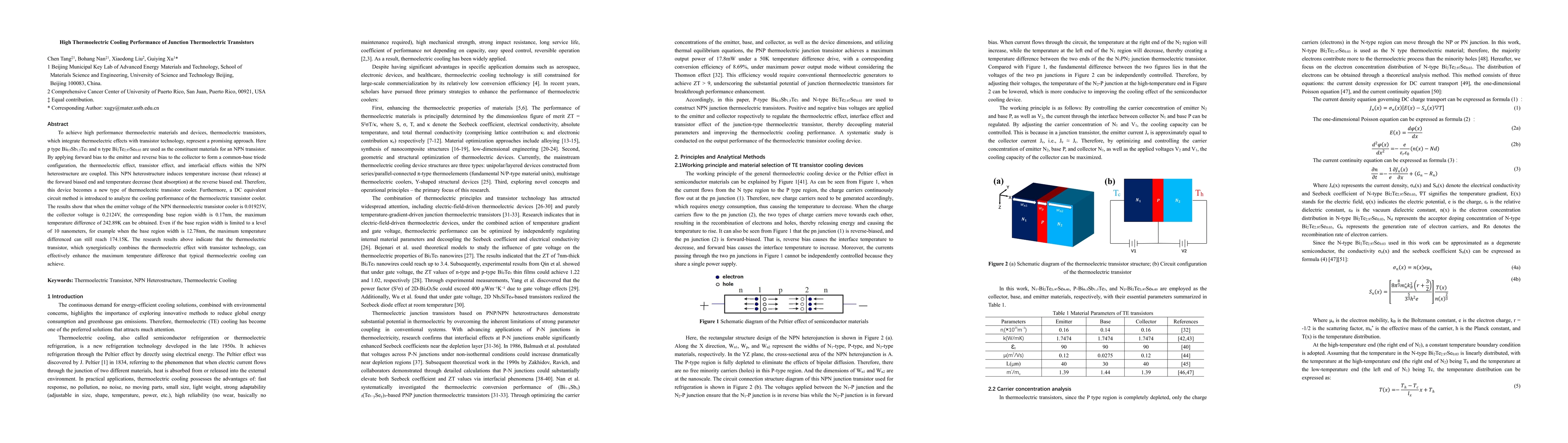 Thumbnail for High Thermoelectric Cooling Performance of Junction Thermoelectric Transistors