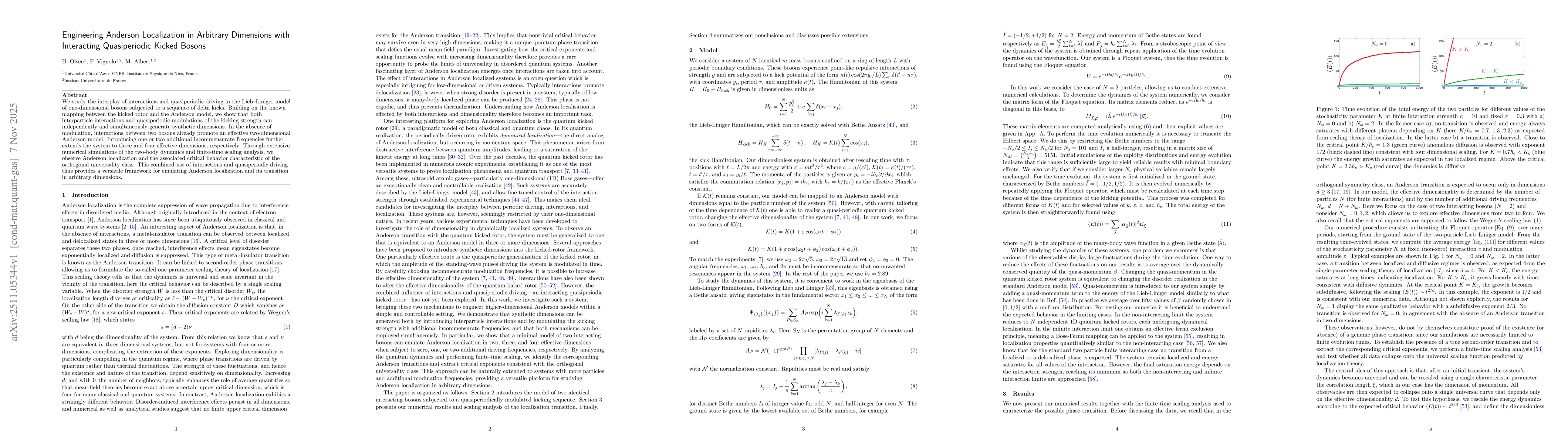 Thumbnail for Engineering Anderson Localization in Arbitrary Dimensions with Interacting Quasiperiodic Kicked Bosons