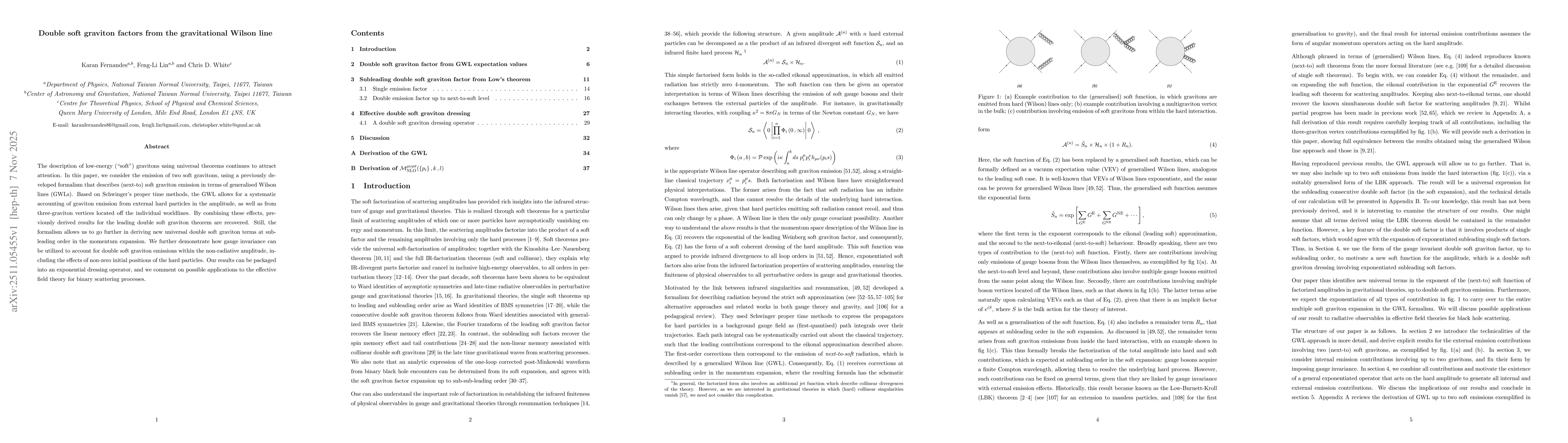 Thumbnail for Double soft graviton factors from the gravitational Wilson line