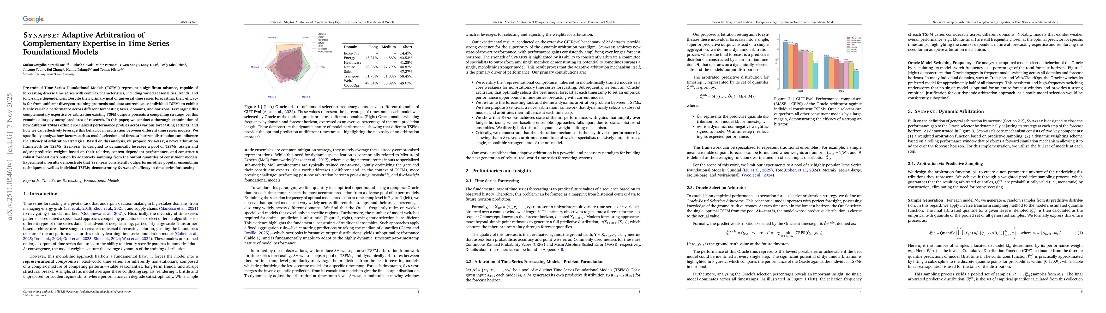 Thumbnail for Synapse: Adaptive Arbitration of Complementary Expertise in Time Series Foundational Models