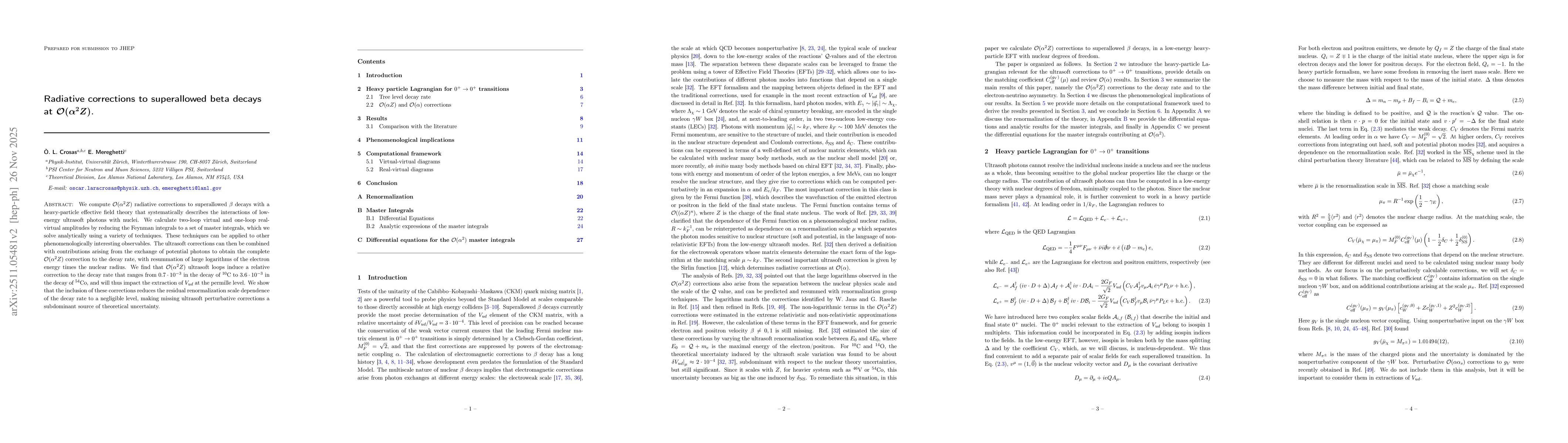 Thumbnail for Radiative corrections to superallowed beta decays at $\mathcal O(α^2 Z)$