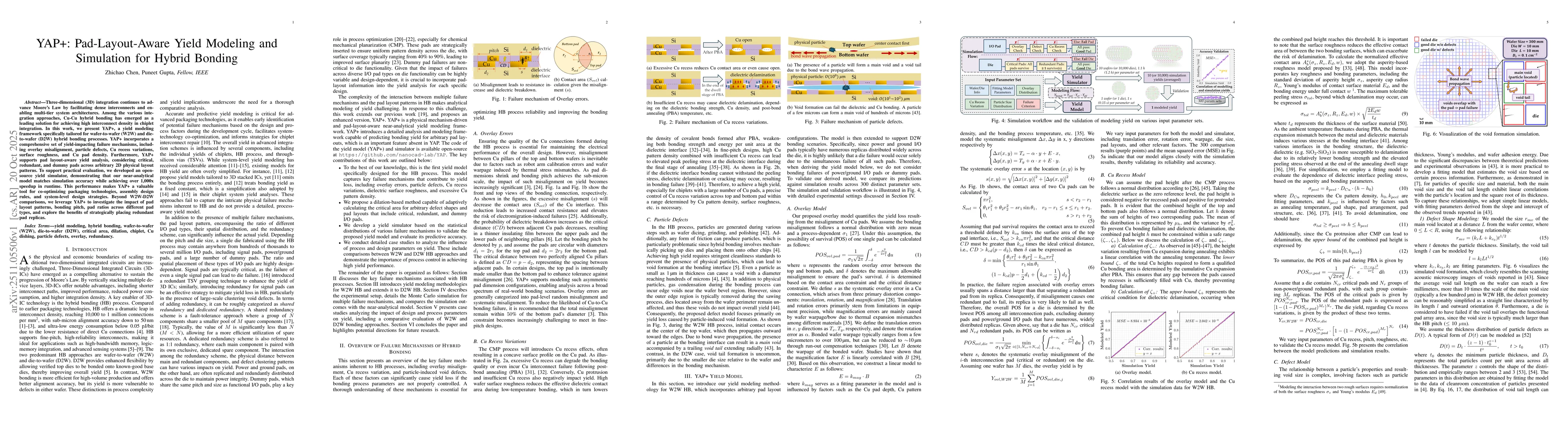 Thumbnail for YAP+: Pad-Layout-Aware Yield Modeling and Simulation for Hybrid Bonding
