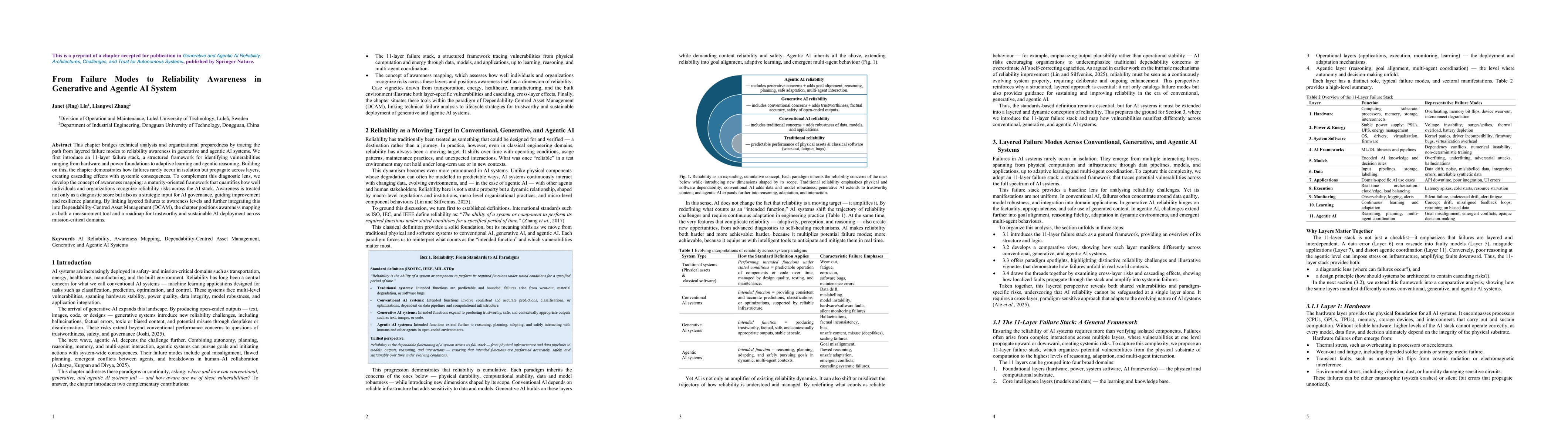 Thumbnail for From Failure Modes to Reliability Awareness in Generative and Agentic AI System