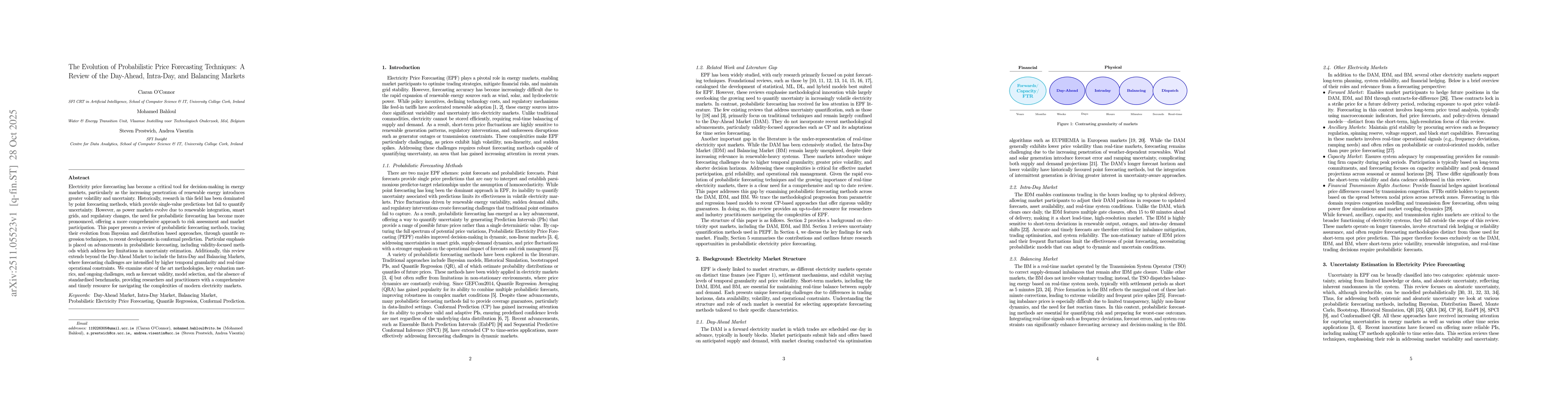 Thumbnail for The Evolution of Probabilistic Price Forecasting Techniques: A Review of the Day-Ahead, Intra-Day, and Balancing Markets