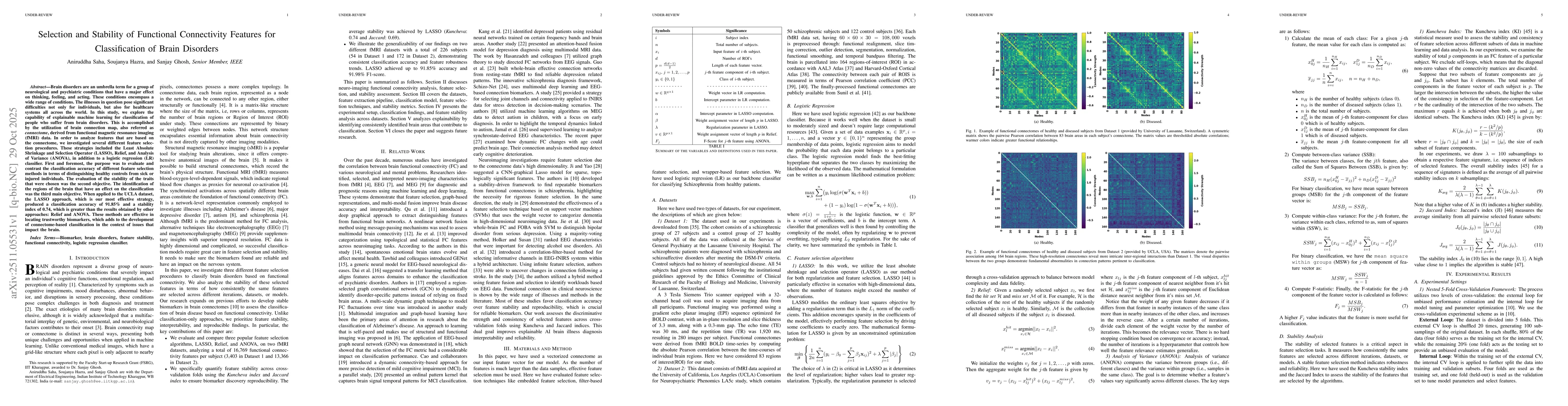 Thumbnail for Selection and Stability of Functional Connectivity Features for Classification of Brain Disorders