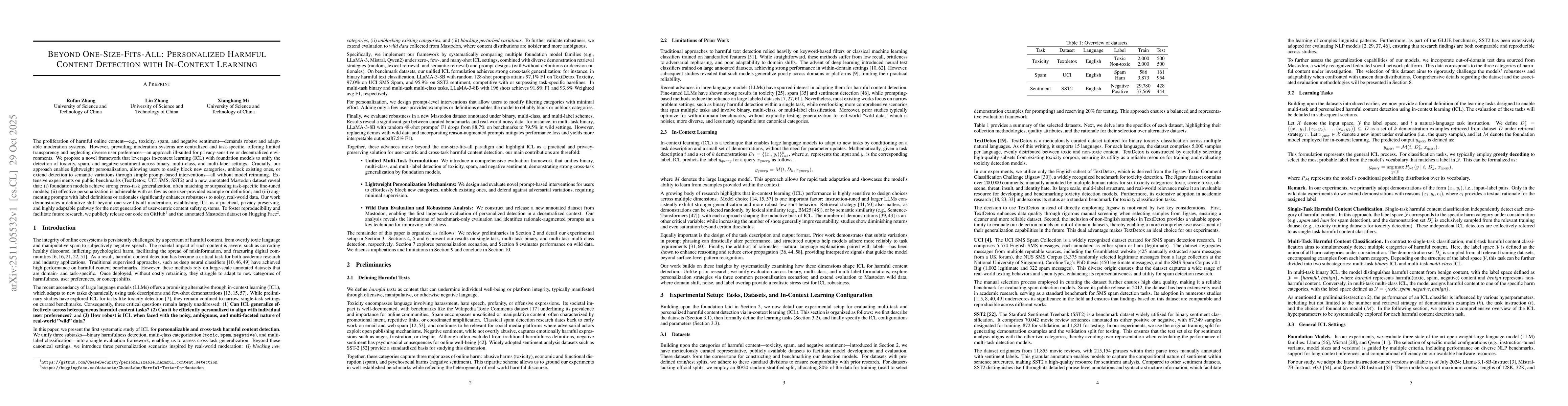 Thumbnail for Beyond One-Size-Fits-All: Personalized Harmful Content Detection with In-Context Learning