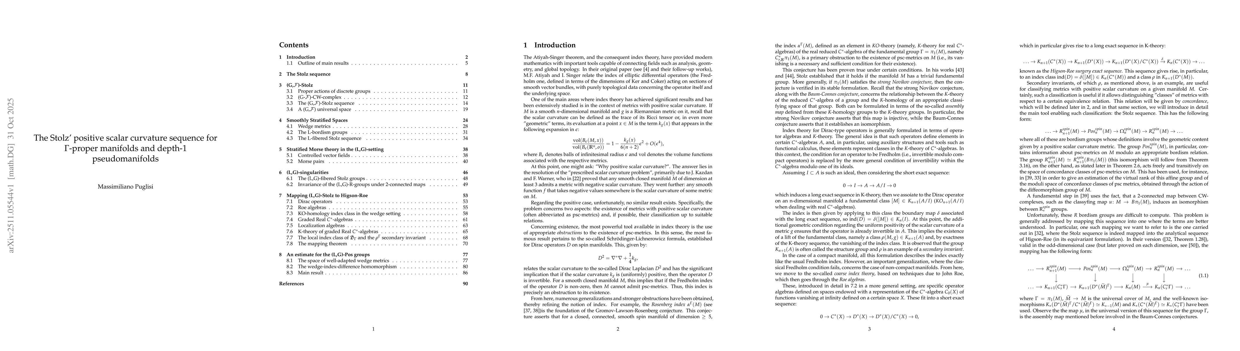 Thumbnail for The Stolz' positive scalar curvature sequence for G-proper manifolds and depth-1 pseudomanifolds