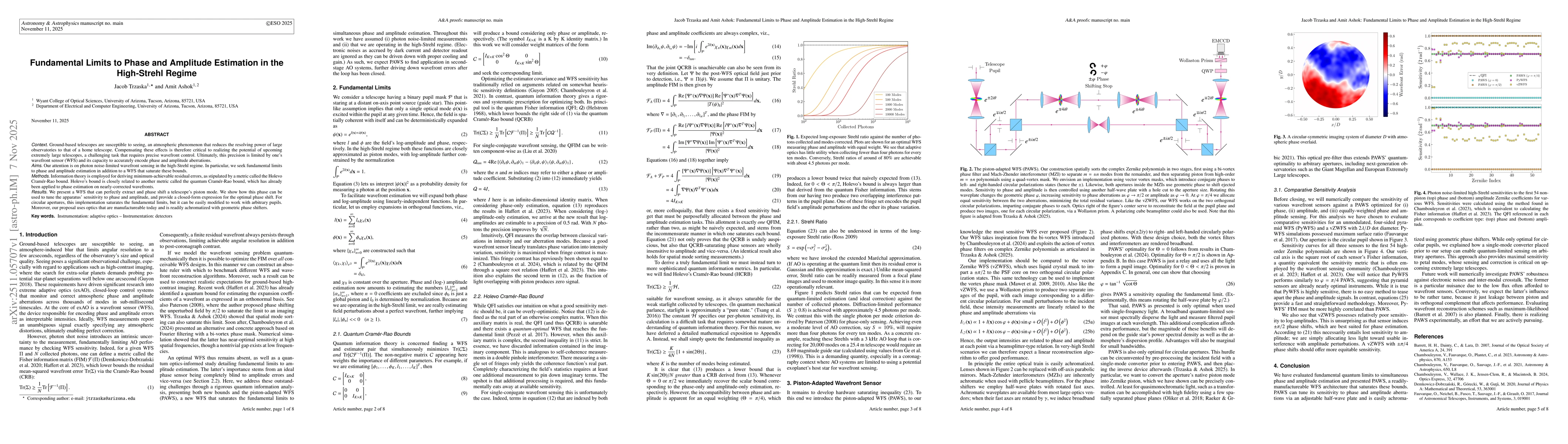 Thumbnail for Fundamental Limits to Phase and Amplitude Estimation in the High-Strehl Regime
