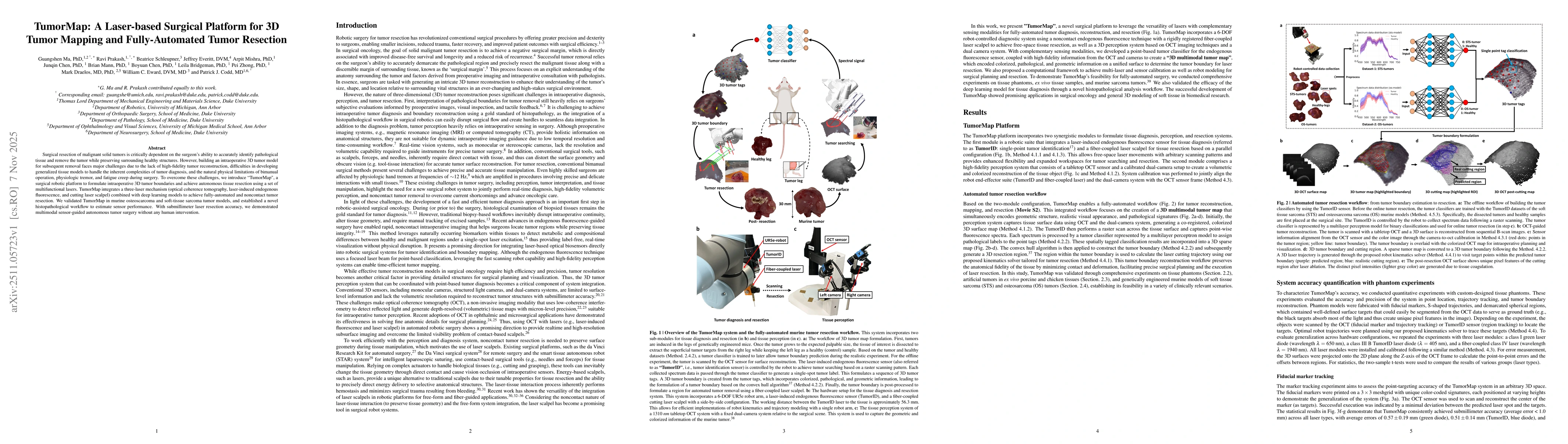 Thumbnail for TumorMap: A Laser-based Surgical Platform for 3D Tumor Mapping and Fully-Automated Tumor Resection