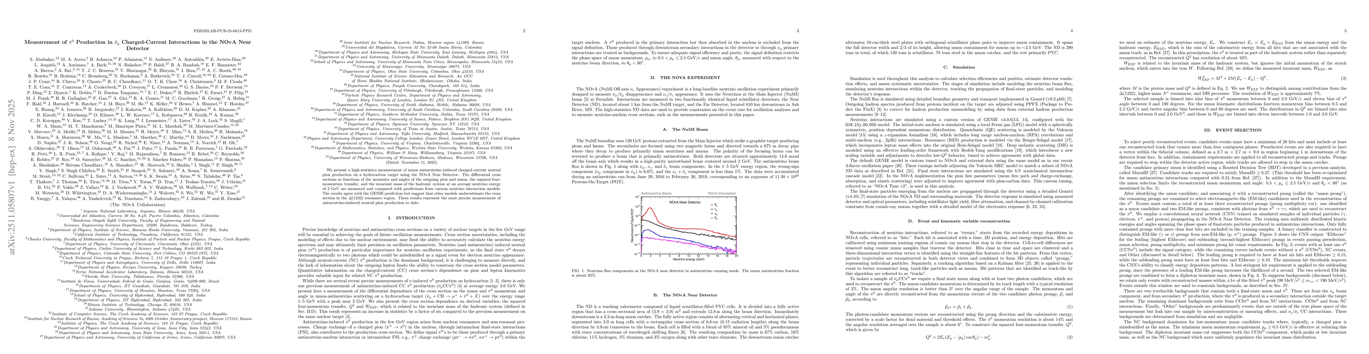 Thumbnail for Measurement of $π^0$ Production in $\barν_μ$ Charged-Current Interactions in the NOvA Near Detector