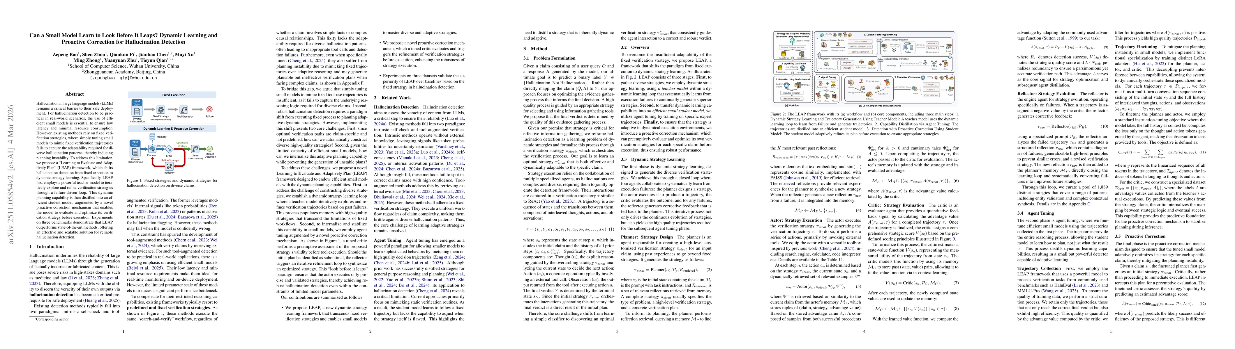 Thumbnail for Can a Small Model Learn to Look Before It Leaps? Dynamic Learning and Proactive Correction for Hallucination Detection