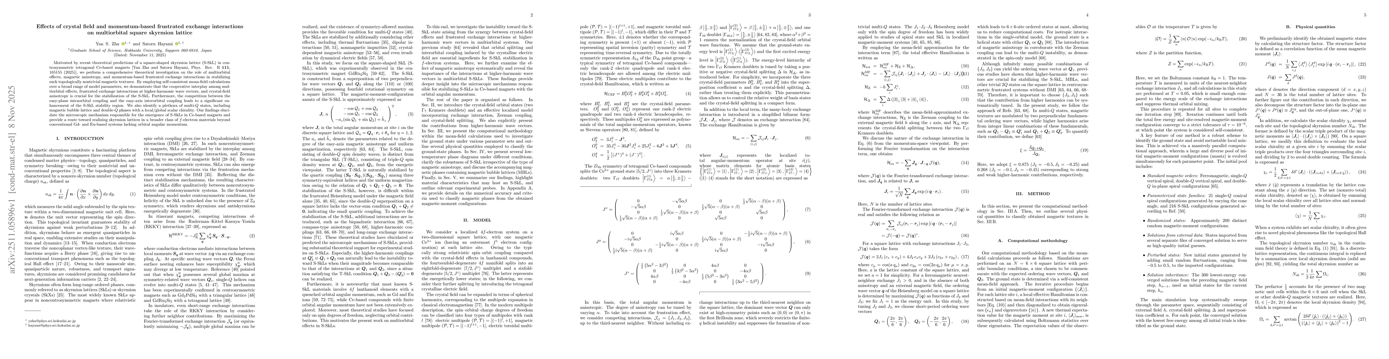 Thumbnail for Effects of crystal field and momentum-based frustrated exchange interactions on multiorbital square skyrmion lattice